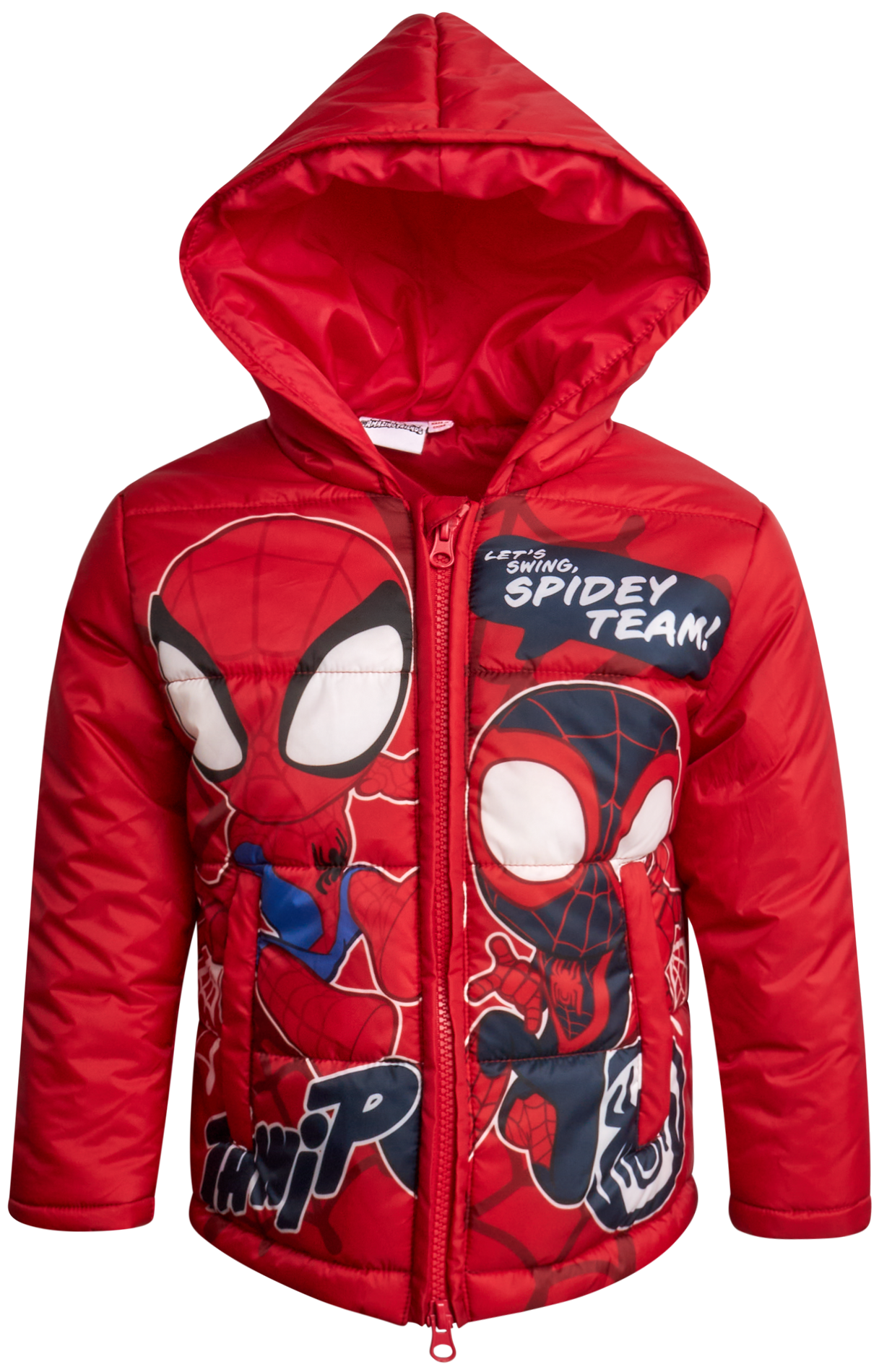 Marvel Little Boys' Puffer Jacket - Spider-Man, Miles, and Spider Gwen Bubble Puffer Jackets (2T-7)